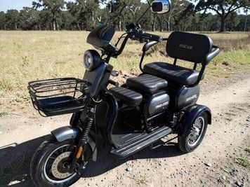 Електричний трицикл OSCAR TRIO-2 72V/25AH Графен/1200W Графіт BS2009 фото
