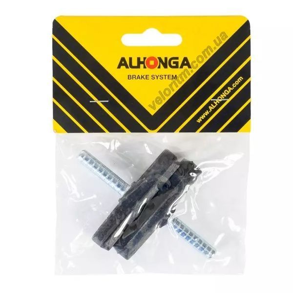 Колодки гальмівні V-brake без різьблення &laquo;ALHONGA&raquo; (70мм) 600.12T2, 2шт. у блістері HJ-600.12T2 фото
