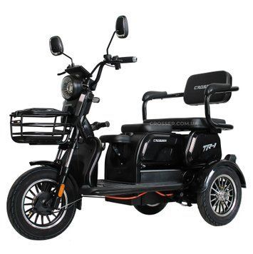 Електроскутер триколісний Crosser TR1 PRO 1200W 24AH (Чорний) TR-1855 фото