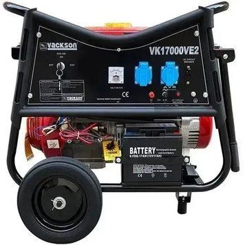 Генератор бензиновий Vackson VK17000VE2 (7,5 кВт) з колесам та ручкою VK17000VE2 фото