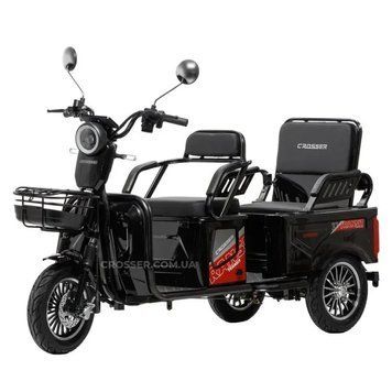 Електроскутер триколісний Crosser TR5 Transit 800W 20AH (Чорний) TR-5109 фото